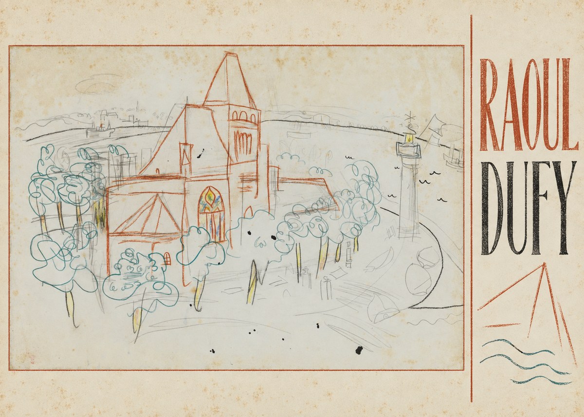 Raoul Dufy Coastal Church and Lighthouse No3 - Poster