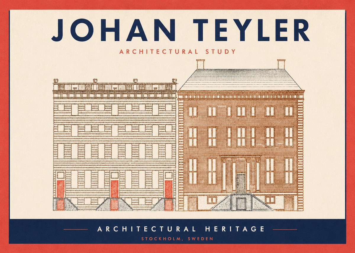 Johan Teyler Two Houses No3 - Poster