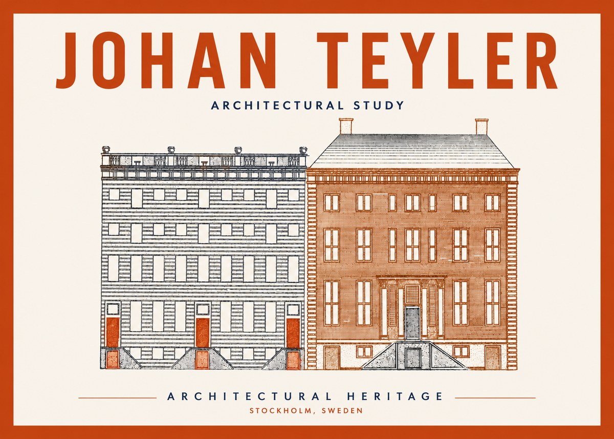 Johan Teyler Two Houses No5 - Poster