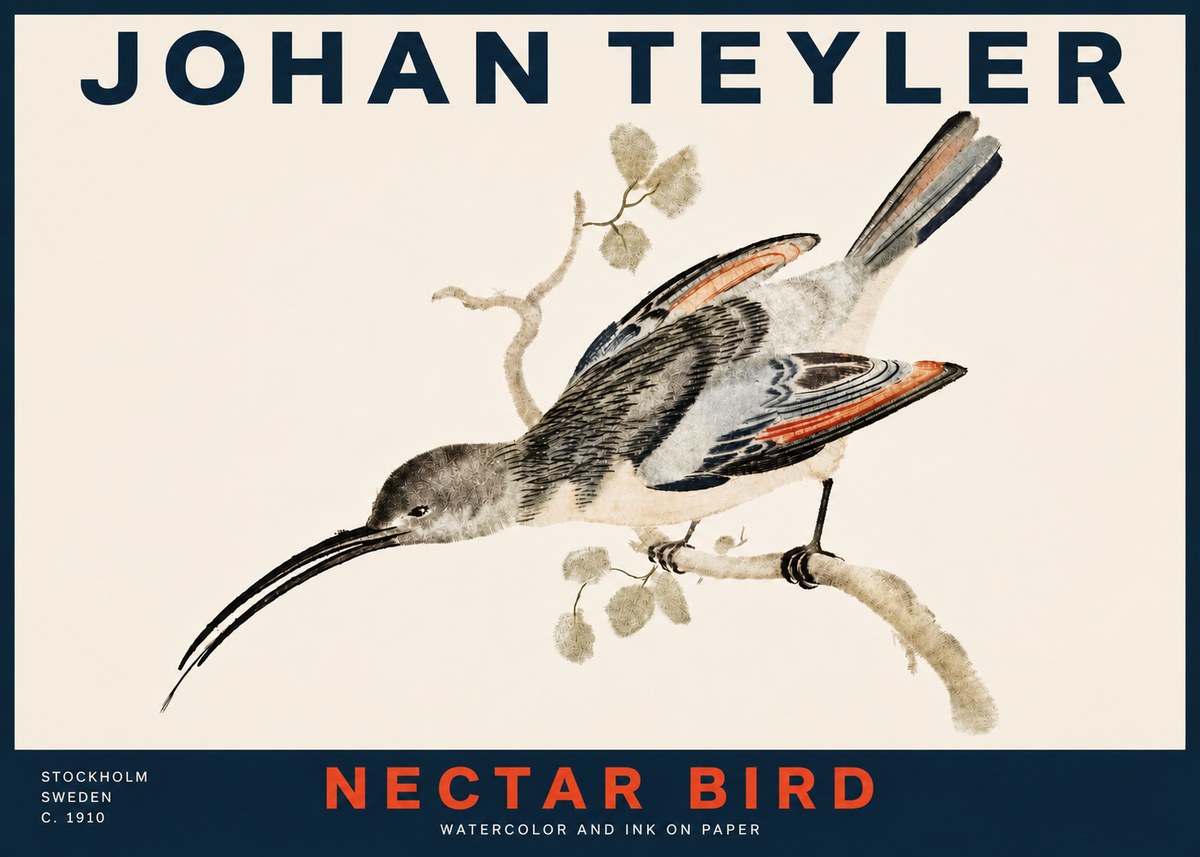 Johan Teyler Nectar Bird No4 - Poster