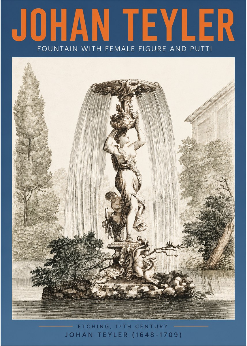 Johan Teyler Fountain with Allegorical Figures No4 - Poster