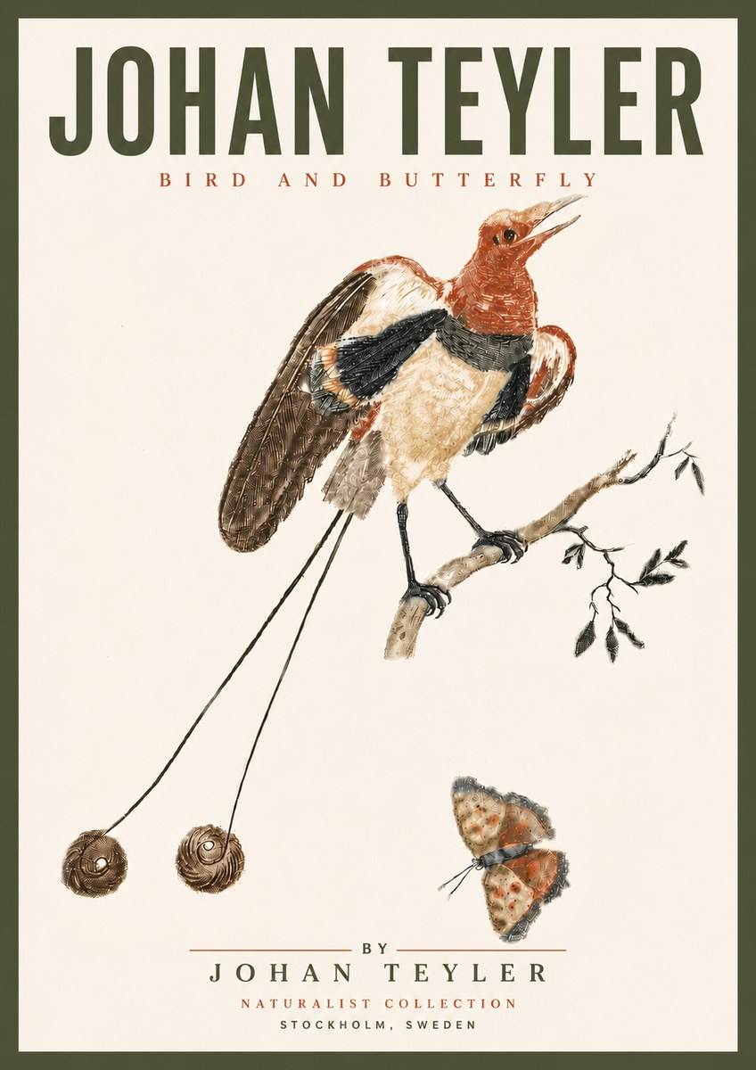 Johan Teyler Bird and Butterfly No6 - Poster