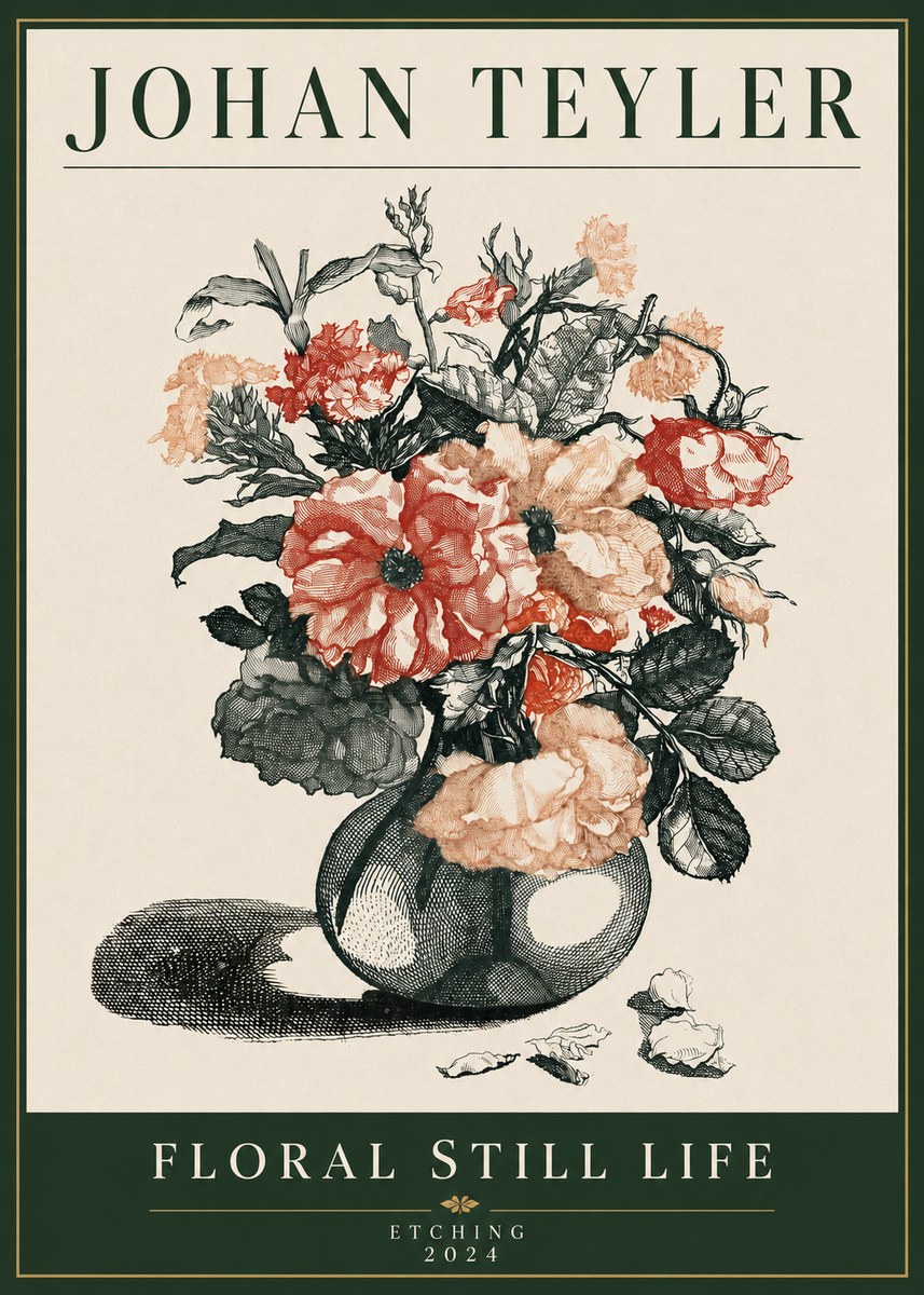 Johan Teyler Floral Still Life I No4 - Poster