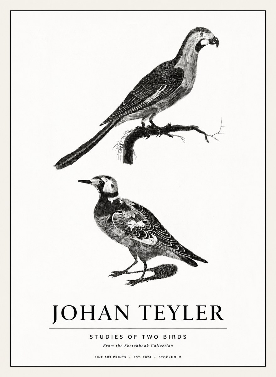 Johan Teyler Birds - Study of Two Species No3 - Poster