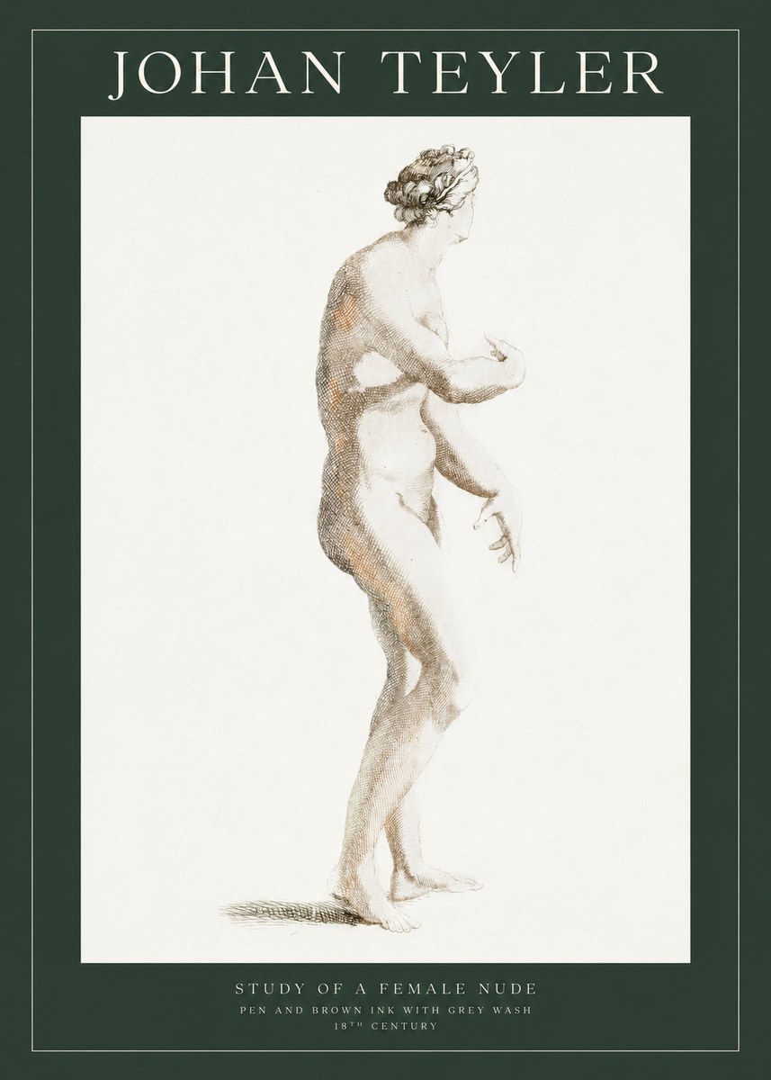 Johan Teyler Study of a Female Nude No1 - Poster