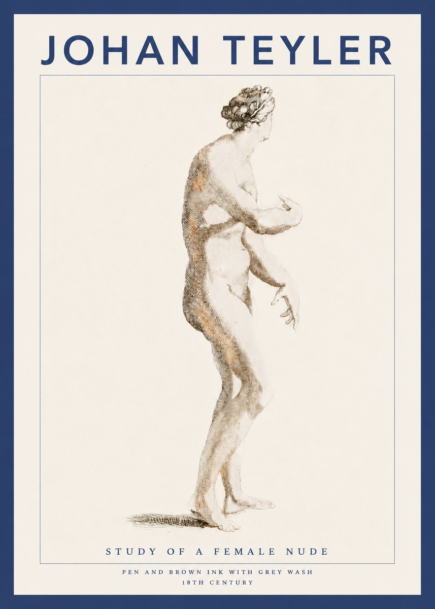 Johan Teyler Study of a Female Nude No3 - Poster