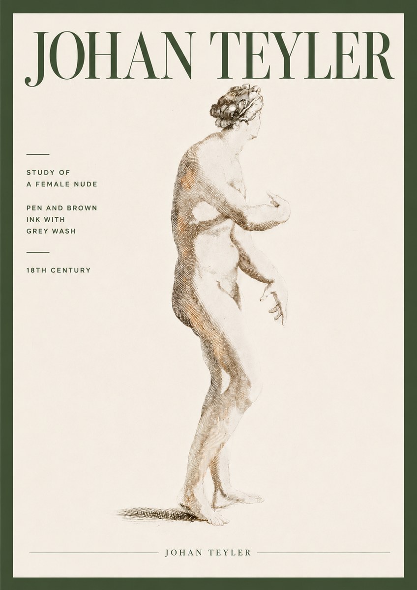 Johan Teyler Study of a Female Nude No4 - Poster