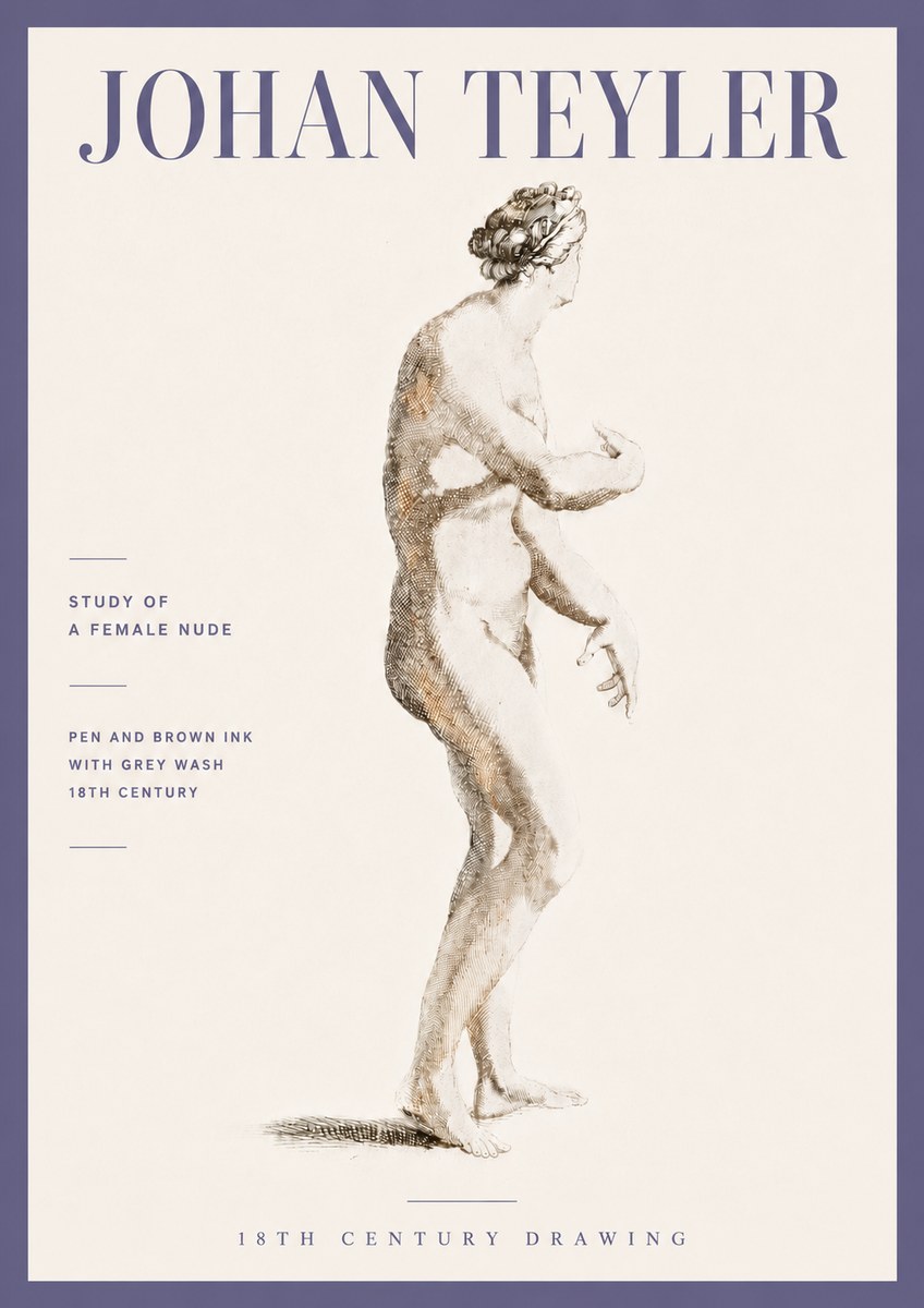 Johan Teyler Study of a Female Nude No6 - Poster