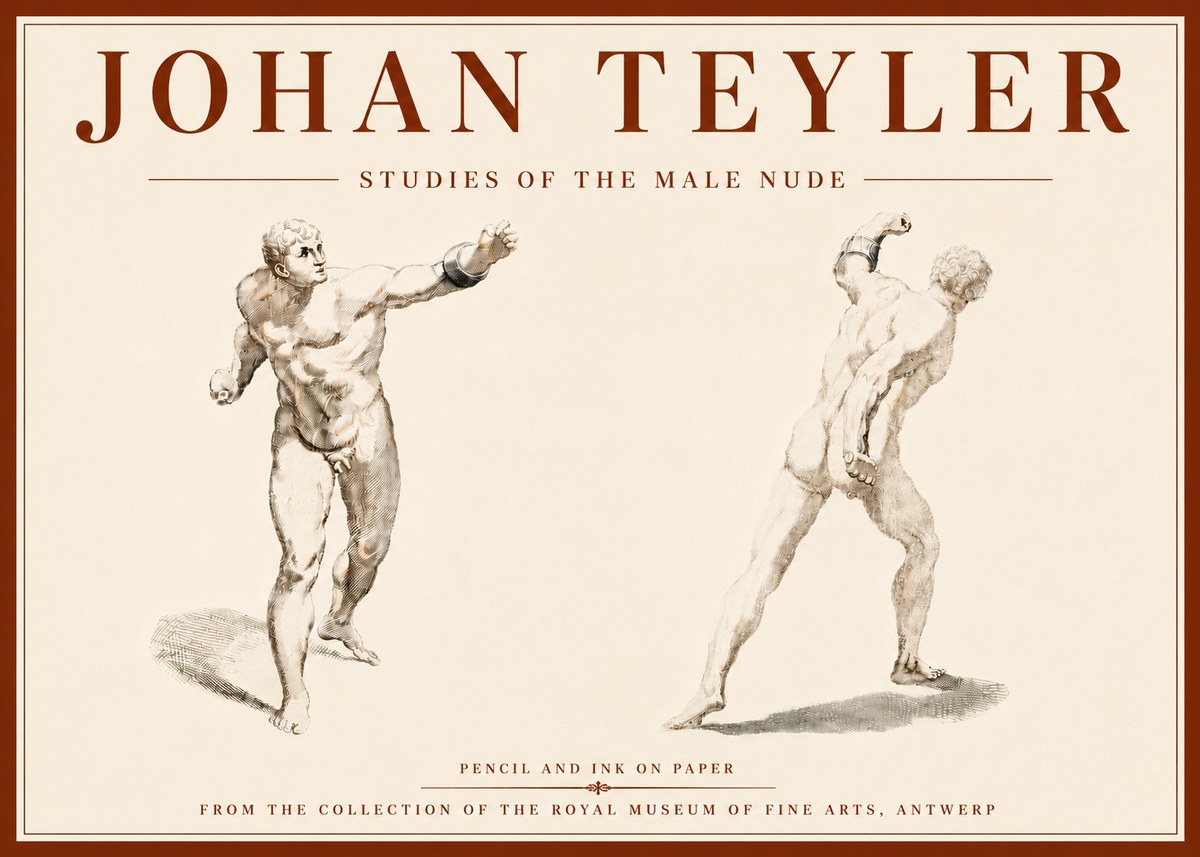 Johan Teyler Studies of the Male Nude No6 - Poster