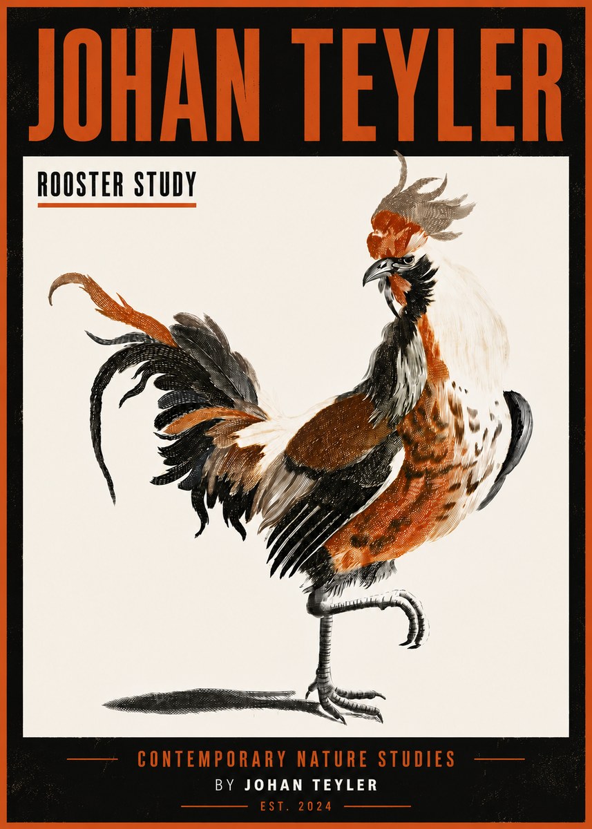 Johan Teyler Rooster Study No6 - Poster