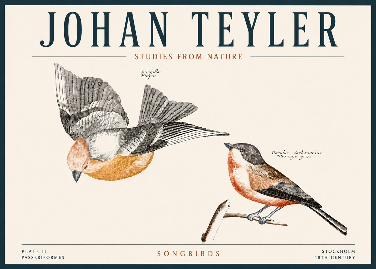 Johan Teyler Songbirds - Plate Ii No4 - Poster