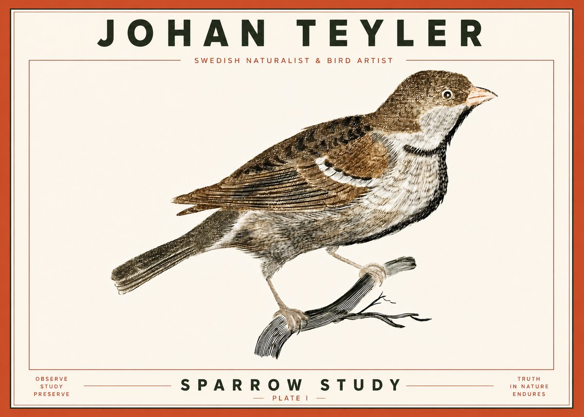 Johan Teyler Sparrow Study No4 - Poster