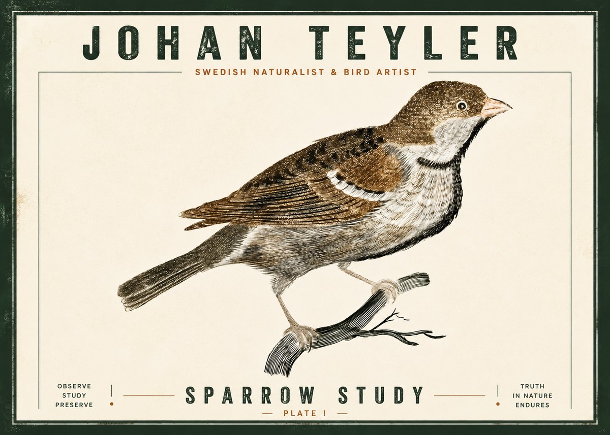 Johan Teyler Sparrow Study No5 - Poster