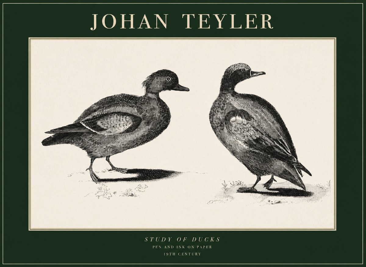 Johan Teyler Study of Ducks No1 - Poster