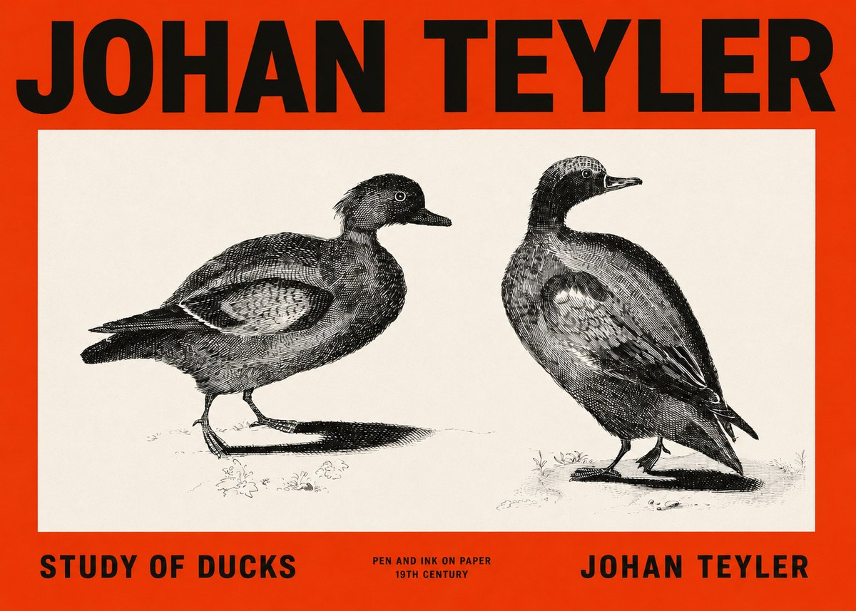 Johan Teyler Study of Ducks No2 - Poster