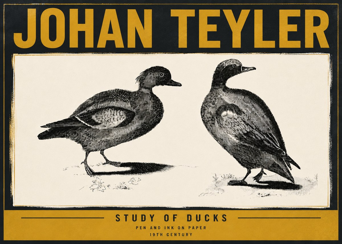 Johan Teyler Study of Ducks No6 - Poster