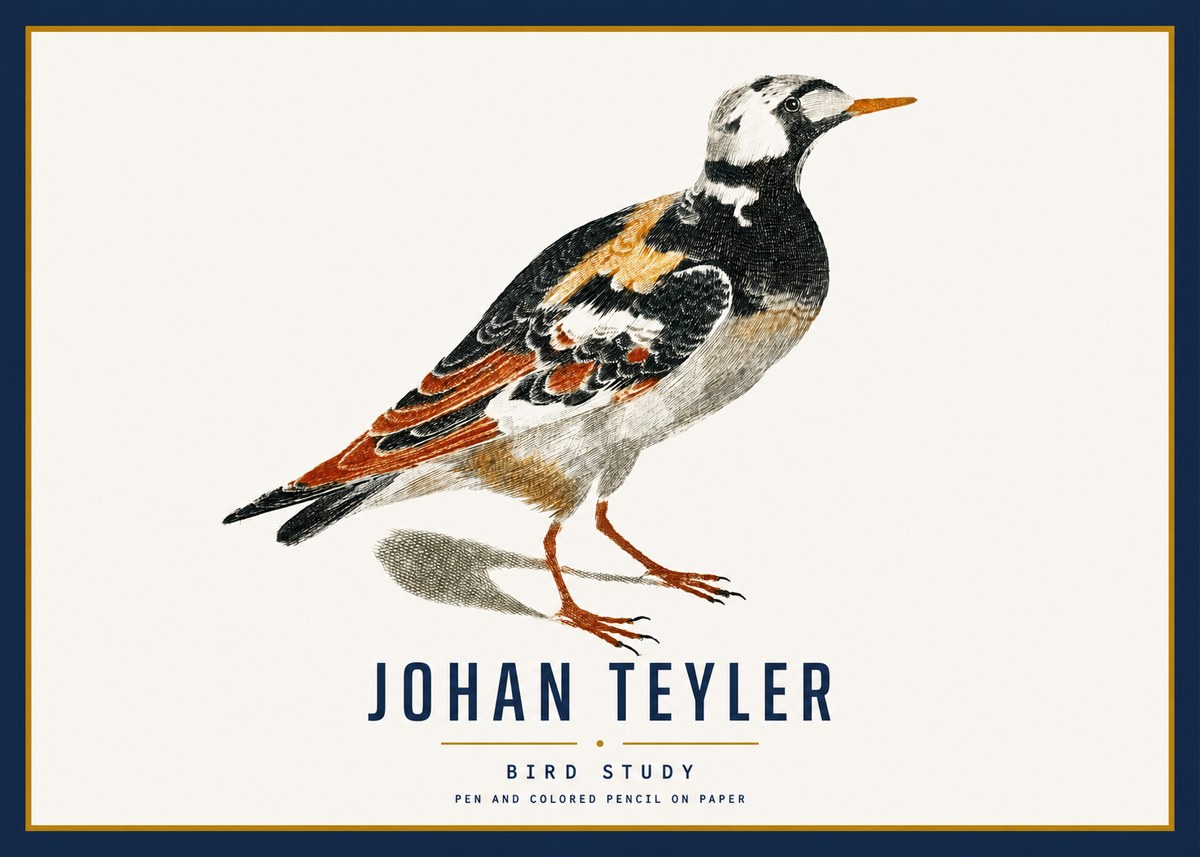 Johan Teyler Bird Study IV No3 - Poster