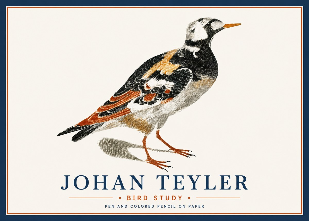 Johan Teyler Bird Study IV No6 - Poster