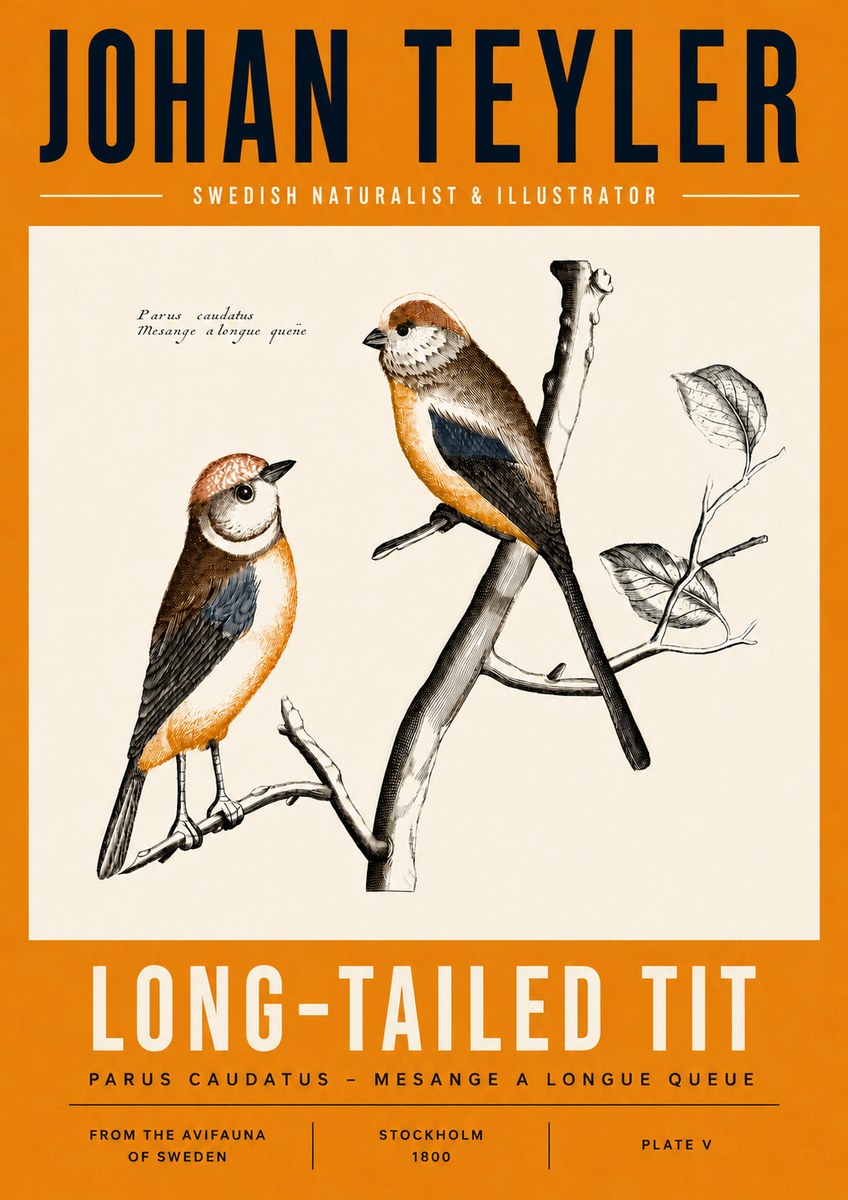 Johan Teyler Long-tailed Tit No5 - Poster