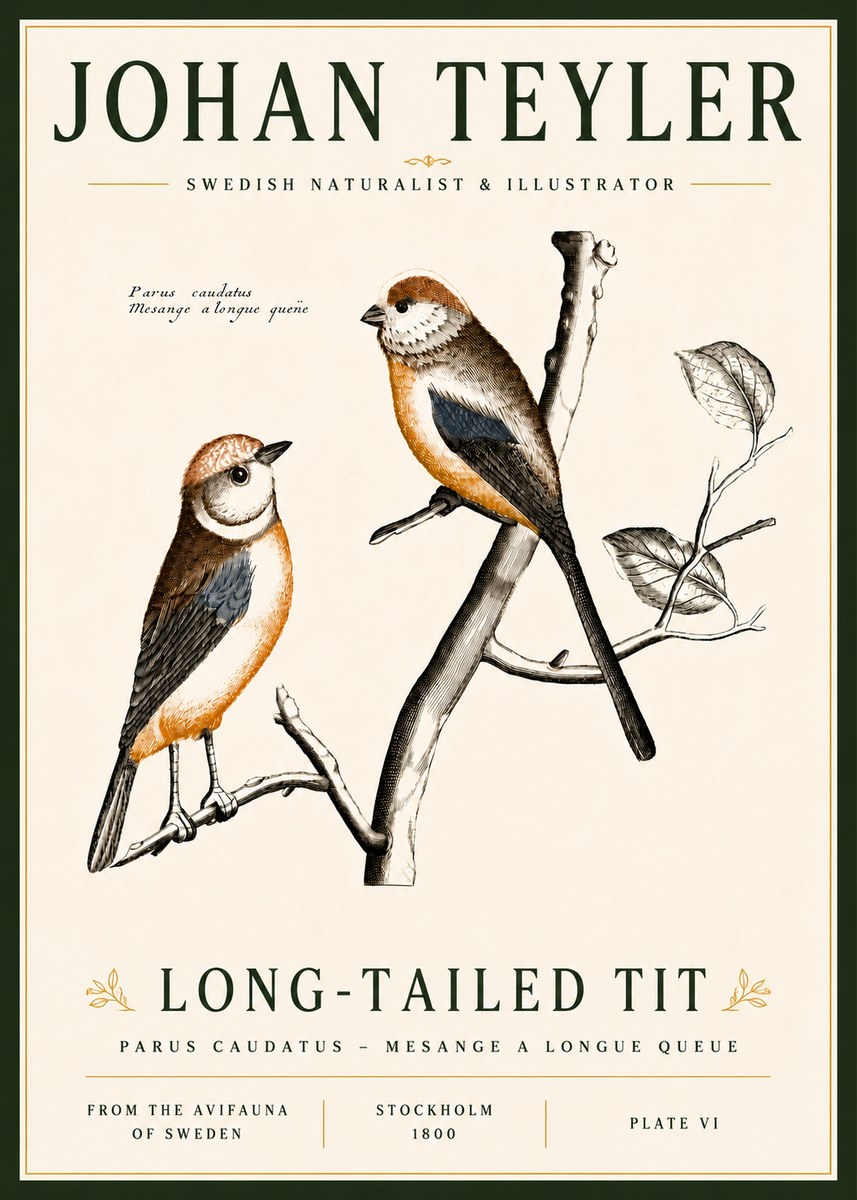 Johan Teyler Long-tailed Tit No6 - Poster