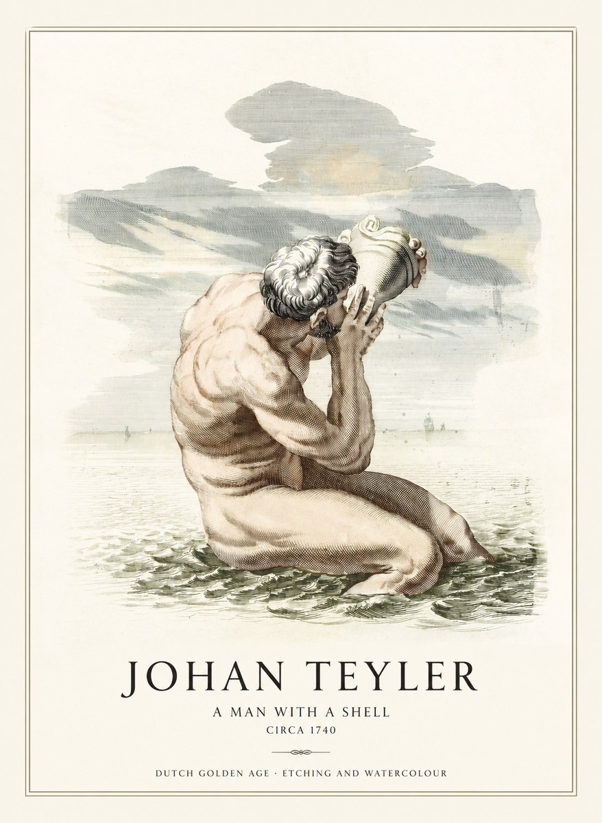 Johan Teyler A Man with a Shell No1 - Poster