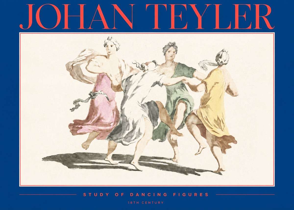 Johan Teyler Study of Dancing Figures No2 - Poster