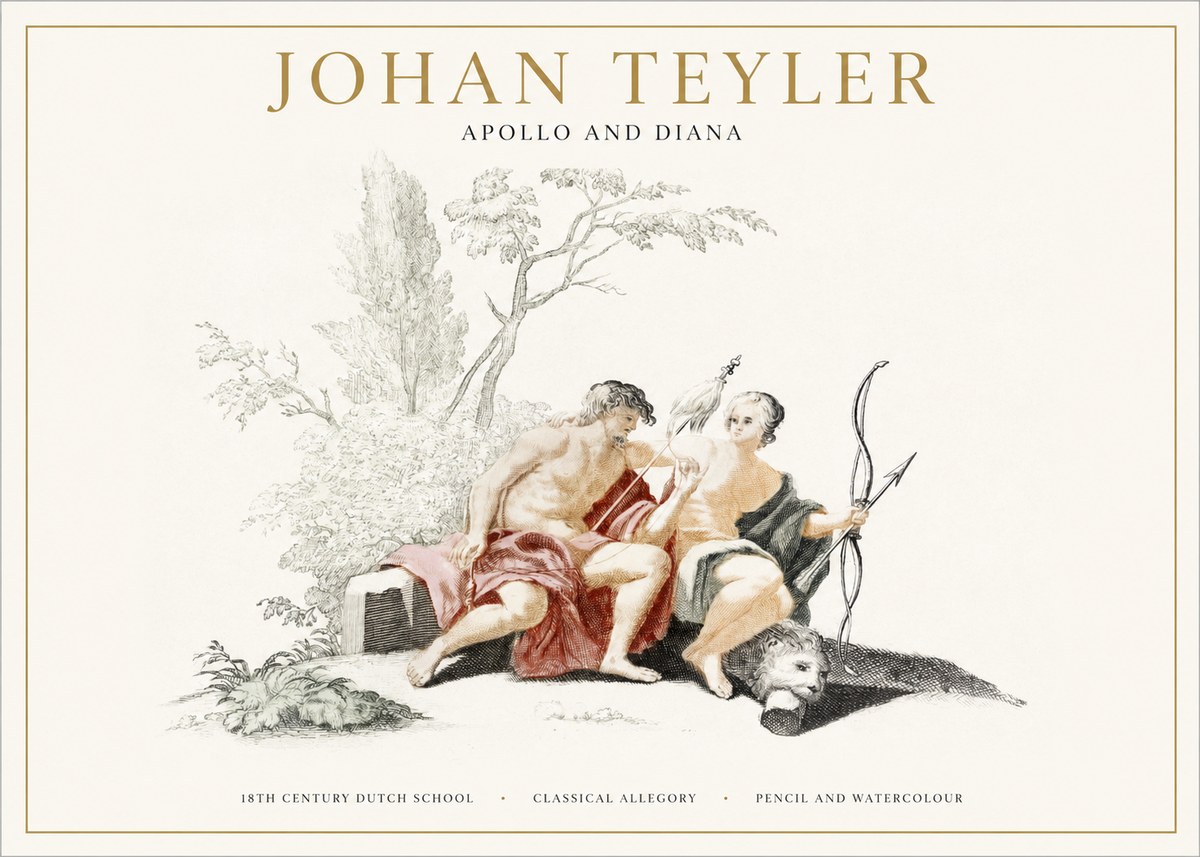 Johan Teyler Classical Study with Cupid and Symbols No5 - Poster