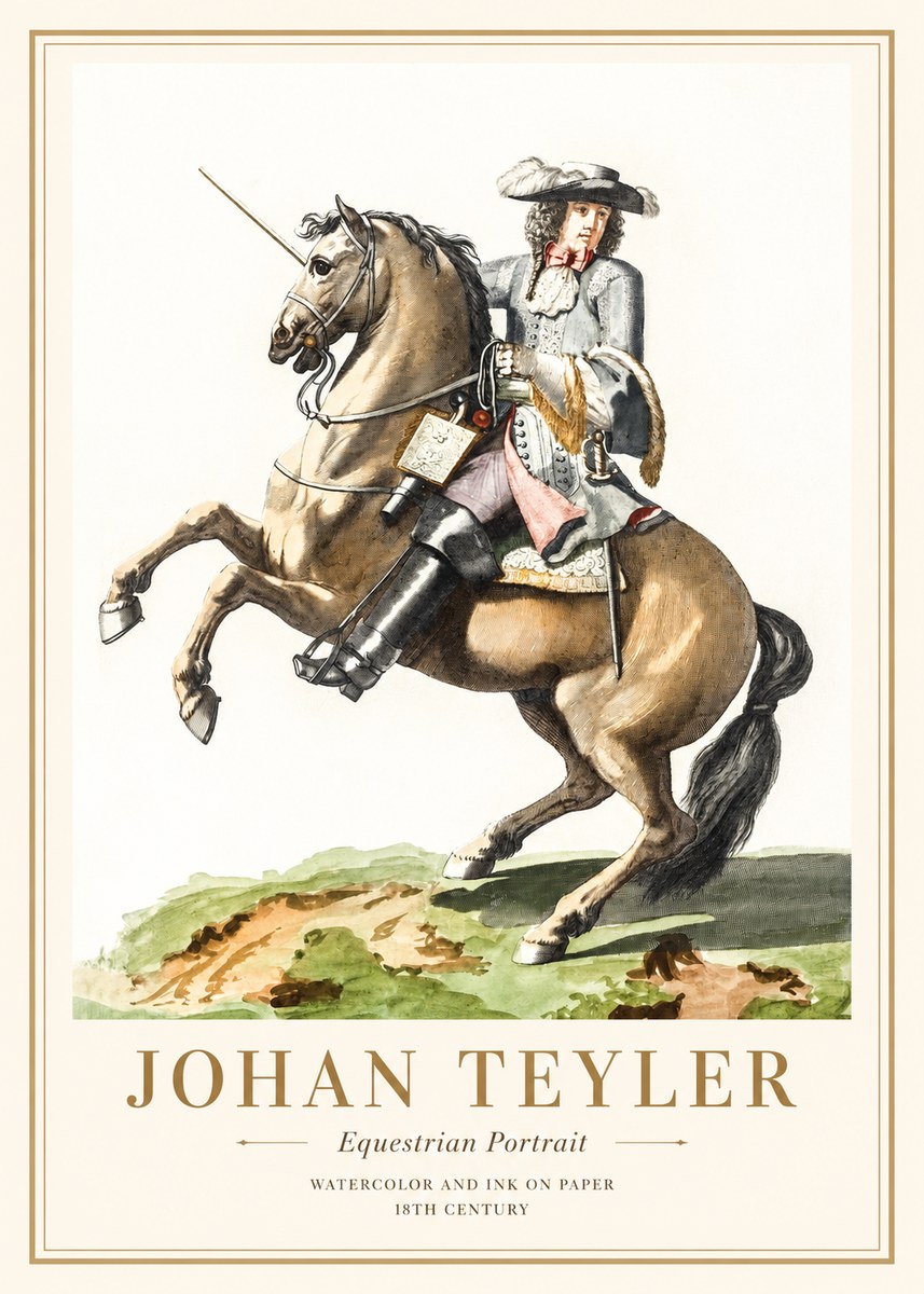 Johan Teyler Equestrian Portrait No1 - Poster