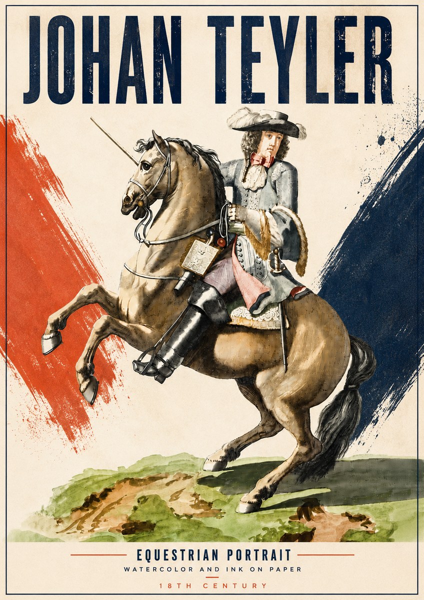 Johan Teyler Equestrian Portrait No5 - Poster