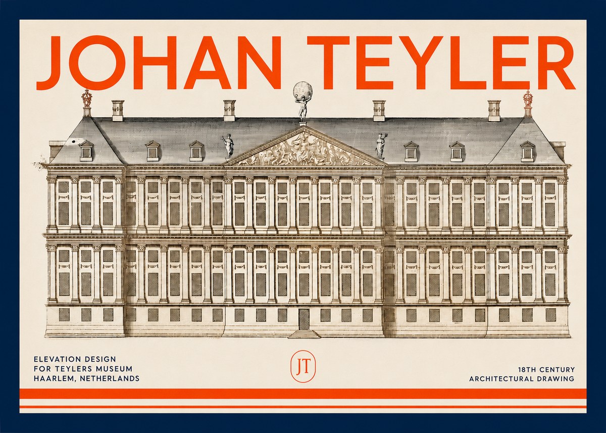Johan Teyler Elevation Design for Teylers Museum, Haarlem No2 - Poster