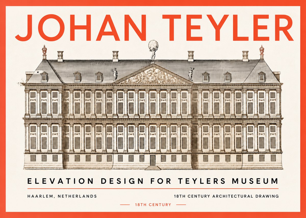 Johan Teyler Elevation Design for Teylers Museum, Haarlem No5 - Poster