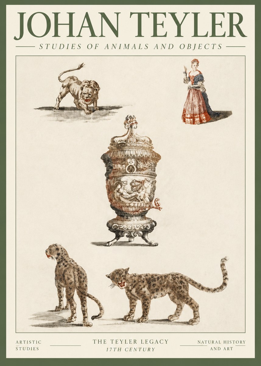 Johan Teyler Studies of Animals and Objects No3 - Poster