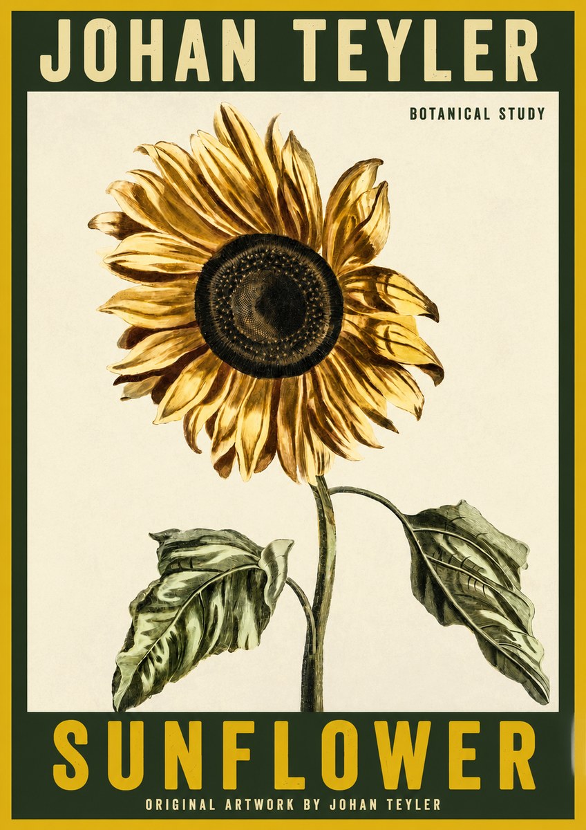 Johan Teyler Sunflower - Botanical Study No2 - Poster