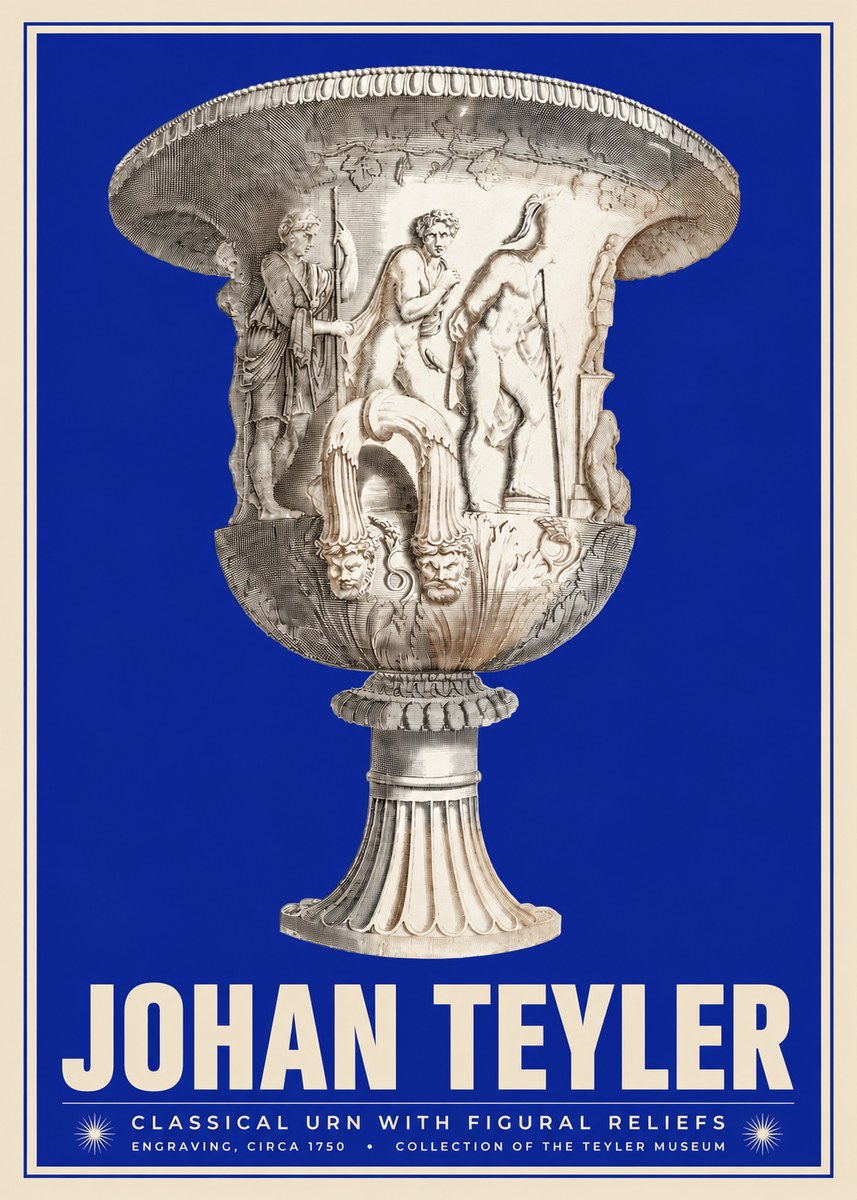Johan Teyler Classical Urn with Figural Reliefs I No3 - Poster