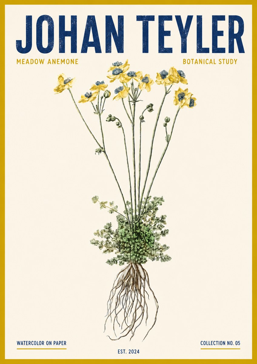Johan Teyler Meadow Anemone No5 - Poster