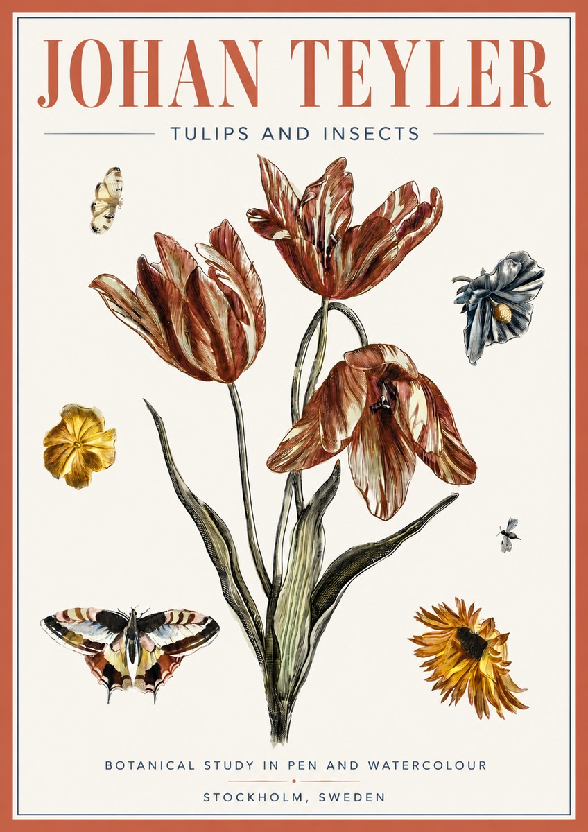 Johan Teyler Tulips and Insects No6 - Poster