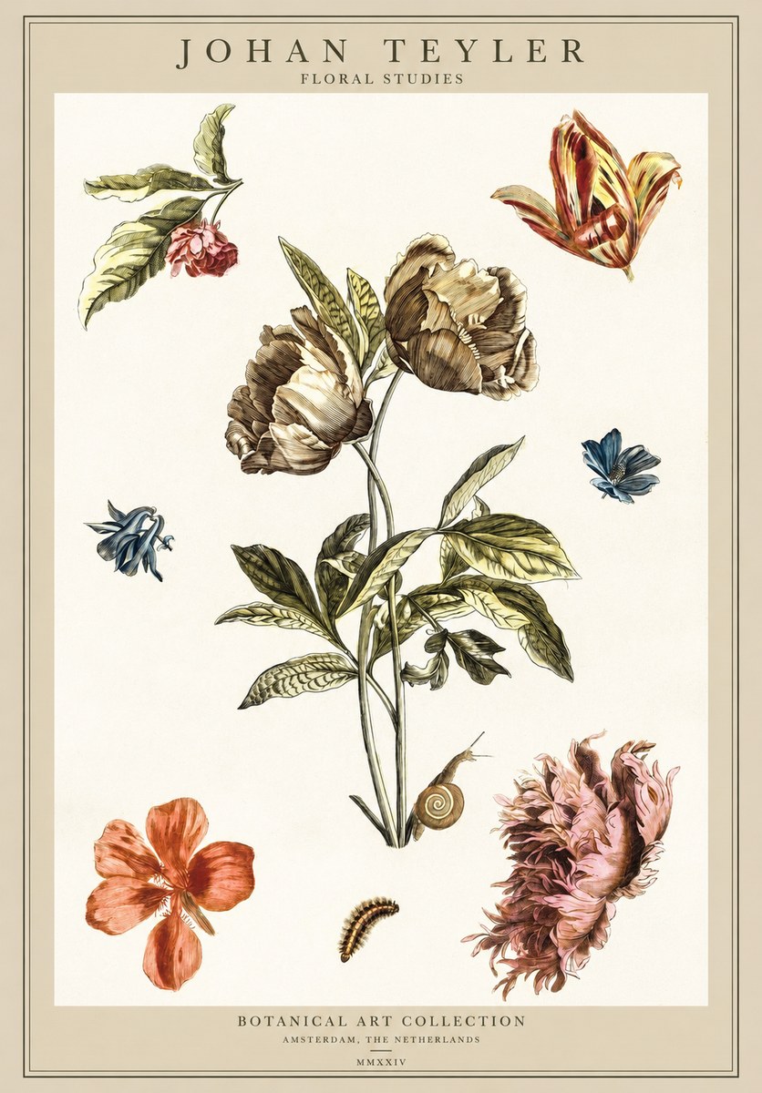 Johan Teyler Floral Studies No1 - Poster