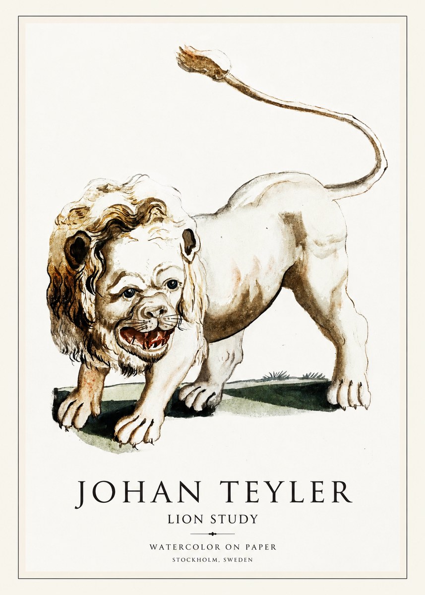 Johan Teyler Lion Study No1 - Poster