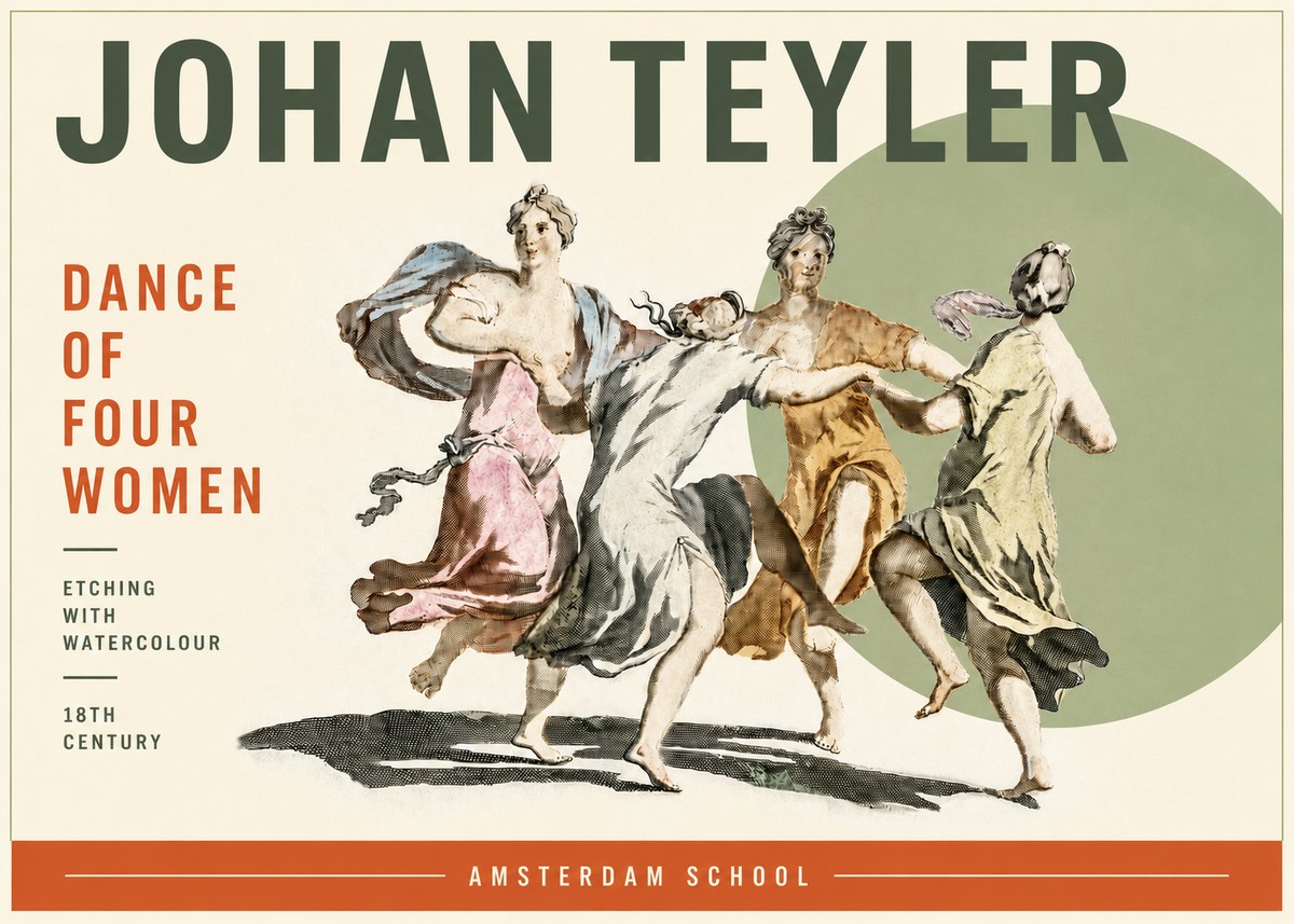 Johan Teyler Dance of Four Women No6 - Poster