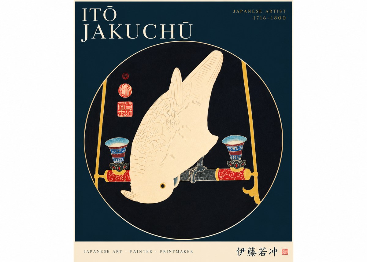 Itō Jakuchū White Cockatoo No3 - Poster