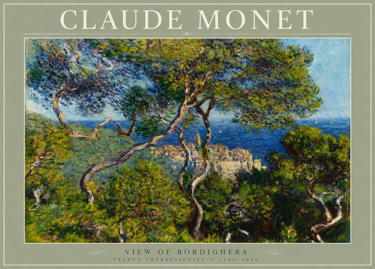 Monet View of Bordighera No5 - Poster