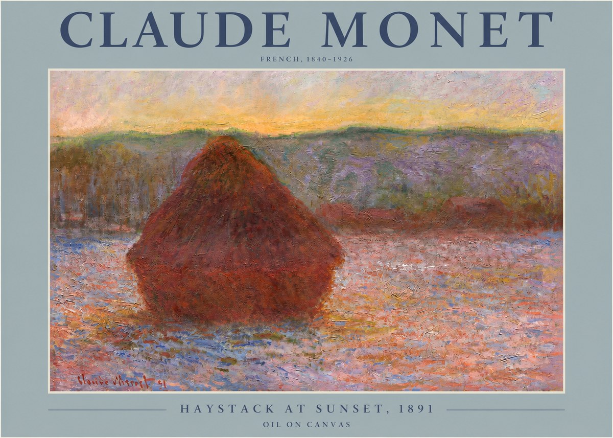 Monet Haystack at Sunset, 1891 No2 - Poster