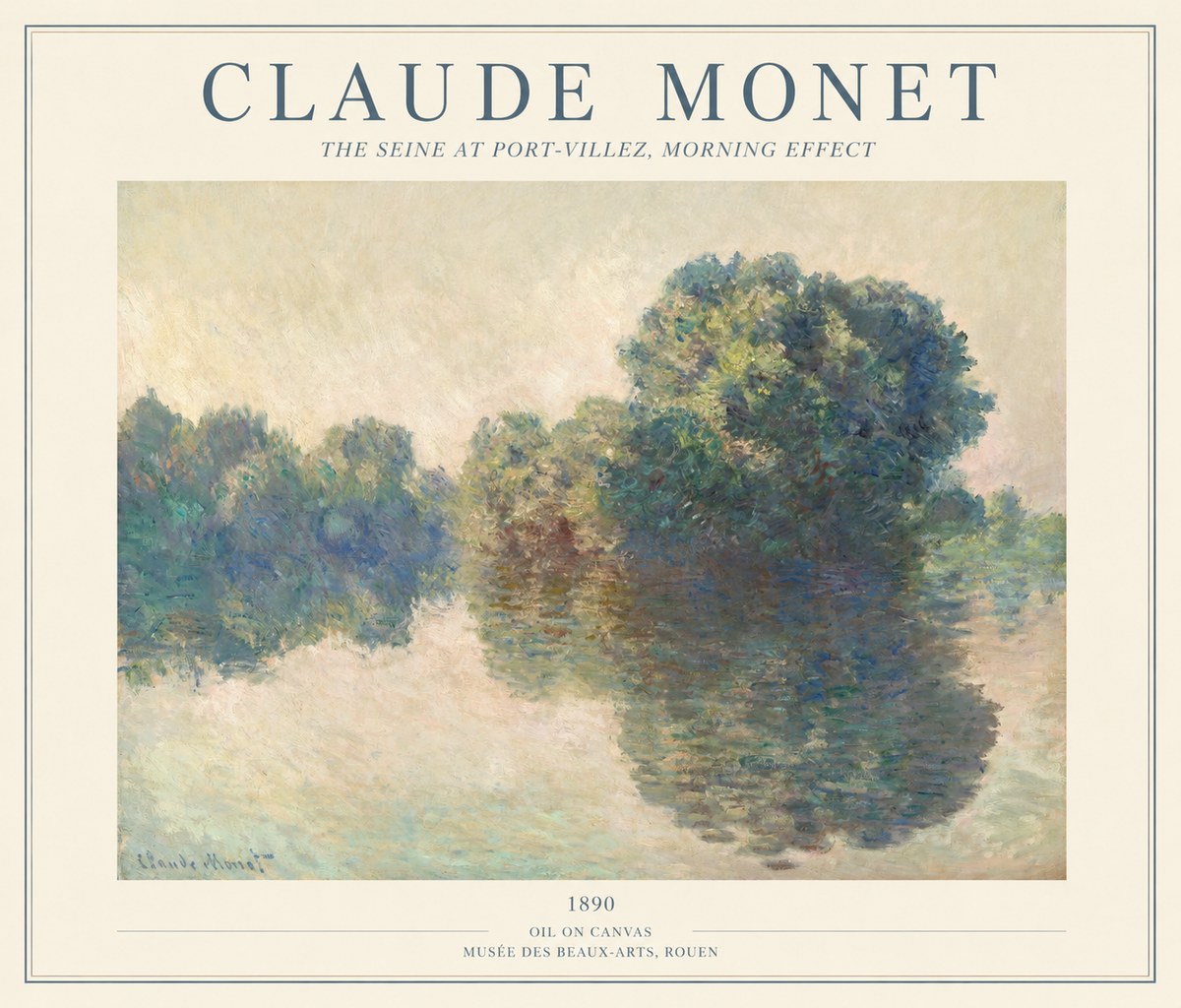 Monet The Seine at Port-villez, Morning Effect No1 - Poster