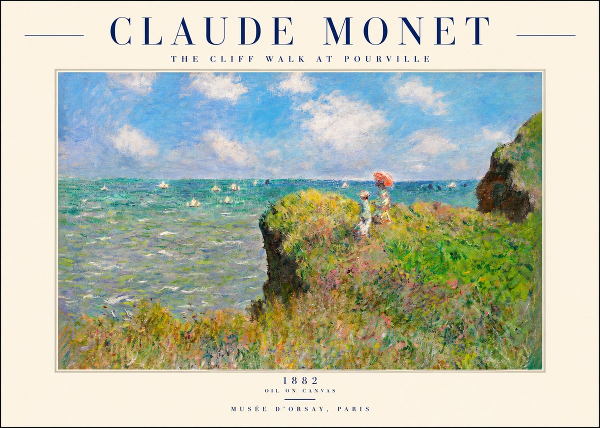 Monet The Cliff Walk at Pourville No2 - Poster
