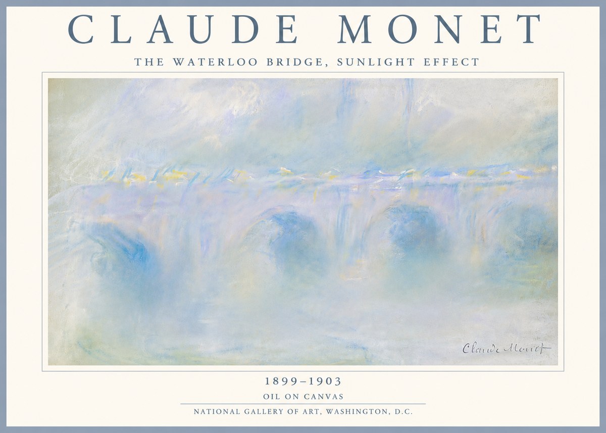 Monet The Waterloo Bridge, Sunlight Effect No5 - Poster