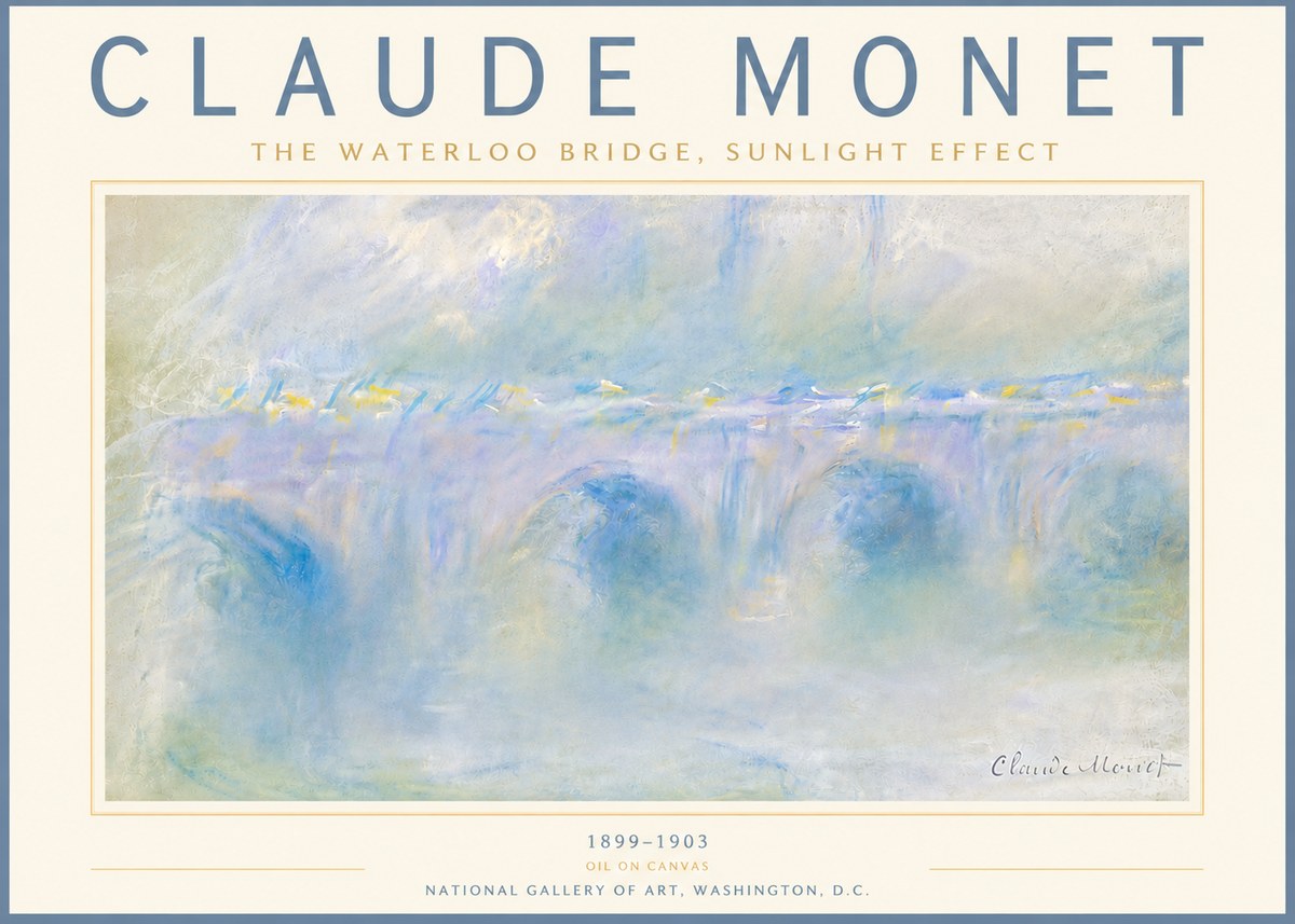 Monet The Waterloo Bridge, Sunlight Effect No6 - Poster
