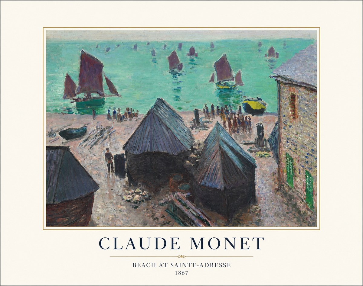 Monet Beach at Sainte-adresse No1 - Poster