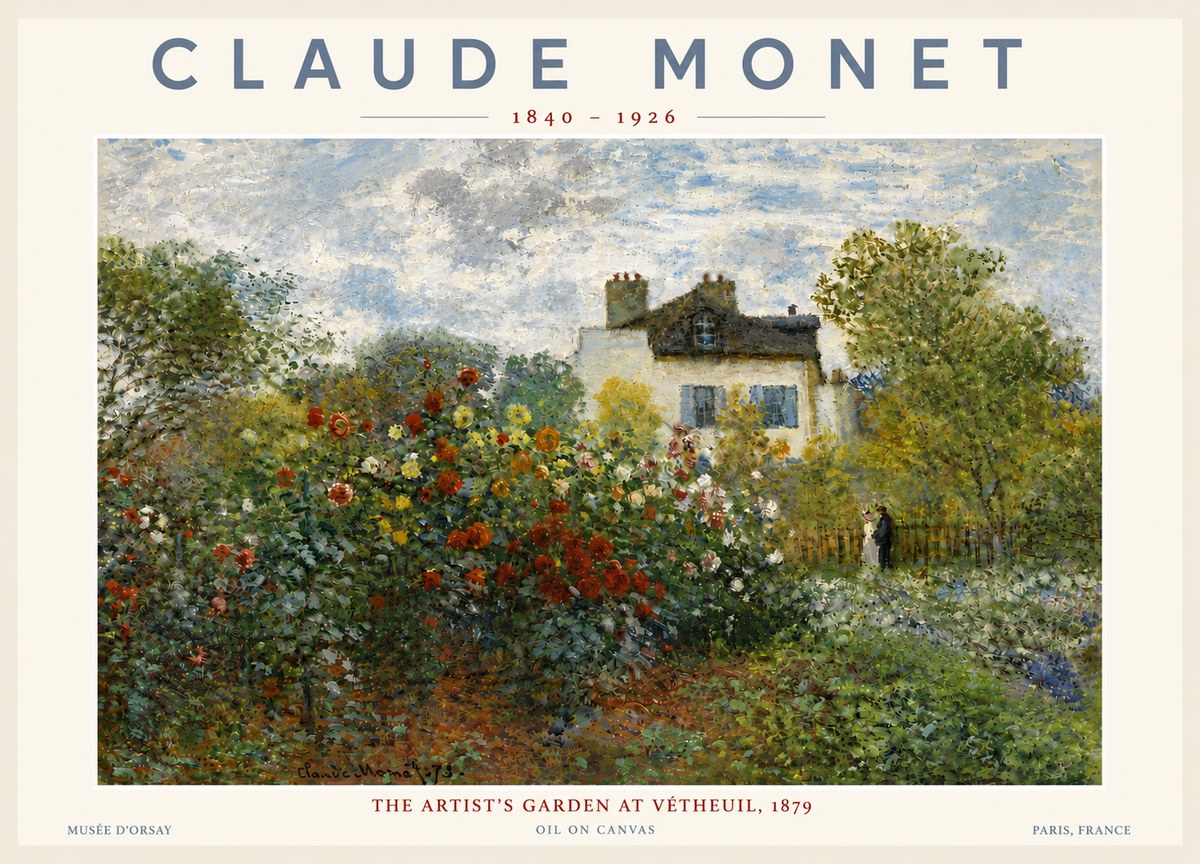 Monet The Artist's Garden at Vétheuil, 1879 No5 - Poster