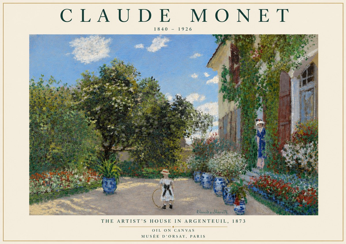 Monet The Artist's House in Argenteuil, 1873 No6 - Poster