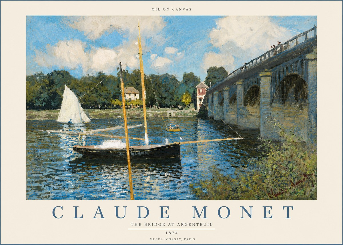 Monet The Bridge at Argenteuil I No4 - Poster